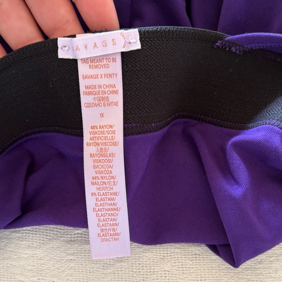 Savage X Fenty Deep Purple Halter Plunge Bodysuit Gently Loved 1X - Picture 5 of 11